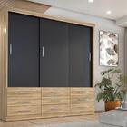 Guarda Roupa Casal Capri 3 Portas Correr 9 Gav