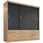 Guarda Roupa Casal Capri 3 Portas Correr 9 Gav