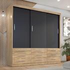 Guarda Roupa Casal Capri 3 Portas Correr 9 Gav