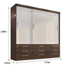 Guarda Roupa Casal Capri 3 Portas Correr 9 Gav