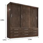 Guarda Roupa Casal Capri 3 Portas Correr 9 Gav