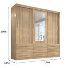 Guarda Roupa Casal Capri 3 Portas Correr 9 Gav C/ Espelho