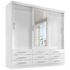 Guarda Roupa Casal Capri 3 Portas Correr 9 Gav C/ Espelho