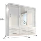 Guarda Roupa Casal Capri 3 Portas Correr 9 Gav C/ Espelho