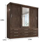 Guarda Roupa Casal Capri 3 Portas Correr 9 Gav C/ Espelho