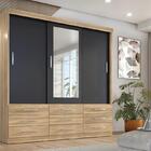 Guarda Roupa Casal Capri 3 Portas Correr 9 Gav C/ Espelho