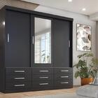 Guarda Roupa Casal Capri 3 Portas Correr 9 Gav C/ Espelho