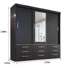 Guarda Roupa Casal Capri 3 Portas Correr 9 Gav C/ Espelho