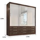 Guarda Roupa Casal Capri 3 Portas Correr 9 Gav C/ Espelho