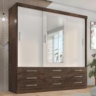 Guarda Roupa Casal Capri 3 Portas Correr 9 Gav C/ Espelho