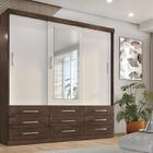 Guarda Roupa Casal Capri 3 Portas Correr 9 Gav C/ Espelho