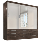 Guarda Roupa Casal Capri 3 Portas Correr 9 Gav C/ Espelho