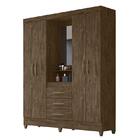 Guarda Roupa Casal Capri 4 Portas E 3 Gavetas Capelinha Com E