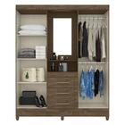 Guarda Roupa Casal Capri 4 Portas E 3 Gavetas Capelinha Com E