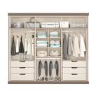 Guarda-roupa Casal Capri 6 Portas 6 Gavetas Freijó E Titânio