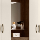 Guarda Roupa Casal Capri Com Espelho 4 Portas Castanho Wood O