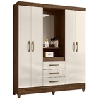 Guarda Roupa Casal Capri Com Espelho 4 Portas Castanho Wood O