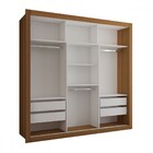 Guarda-roupa Casal Cardiff 3 Portas 4 Gavetas Com Espelho Cin