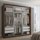 Guarda-roupa Casal Cardiff 3 Portas 4 Gavetas Com Espelho Ipê