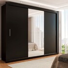 Guarda-roupa Casal Carol 3 Portas De Correr Com Espelho 4 Gav