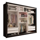 Guarda-roupa Casal Carol 3 Portas De Correr Com Espelho 4 Gav