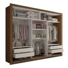 Guarda-roupa Casal Carol 3 Portas De Correr Com Espelho 4 Gav