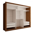 Guarda-roupa Casal Carol 3 Portas De Correr Com Espelho 4 Gav