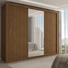 Guarda-roupa Casal Carol 3 Portas De Correr Com Espelho 4 Gav