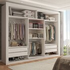 Guarda-roupa Casal Carol 3 Portas De Correr Com Espelho 4 Gav