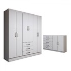 Guarda-roupa Casal Carter 6 Portas 3 Gavetas Com Cômoda 2 Por