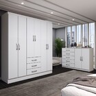 Guarda-roupa Casal Carter 6 Portas 3 Gavetas Com Cômoda 2 Por