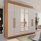Guarda-roupa Casal Casal 6 Portas 3 Gavetas Com Espelho Com P