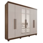 Guarda-roupa Casal Casal 6 Portas 3 Gavetas Com Espelho Com P