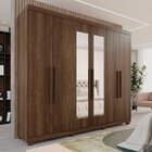 Guarda-roupa Casal Casal 6 Portas 3 Gavetas Com Espelho Com P