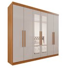 Guarda-roupa Casal Casal 6 Portas 3 Gavetas Com Espelho Roma