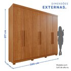 Guarda-roupa Casal Casal 6 Portas 3 Gavetas Roma Espresso Móv