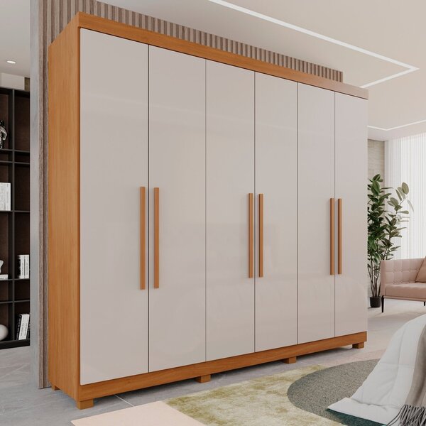 Guarda-roupa Casal Casal 6 Portas 3 Gavetas Roma Espresso Móv