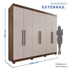 Guarda-roupa Casal Casal 6 Portas 3 Gavetas Roma Espresso Móv