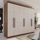 Guarda-roupa Casal Casal 6 Portas 3 Gavetas Roma Espresso Móv