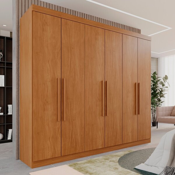 Guarda-roupa Casal Casal 6 Portas 3 Gavetas Roma Espresso Móv