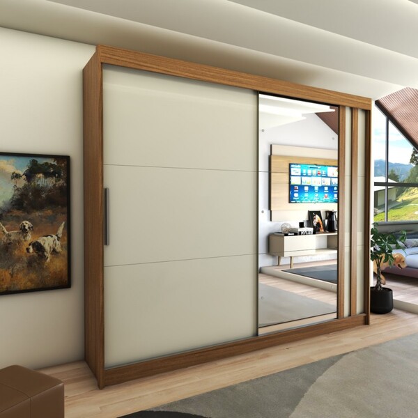 Guarda-roupa Casal Castle Rock 100% Mdf 2 Portas 4 Gavetas Co