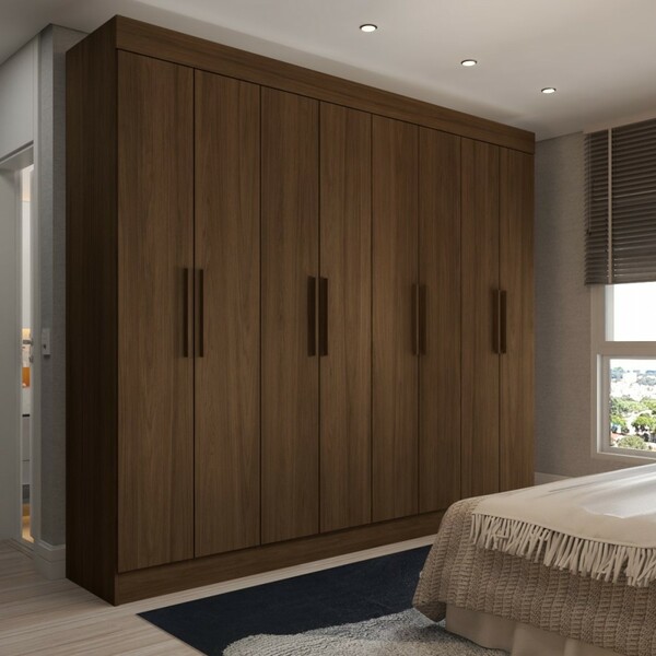 Guarda-roupa Casal Castlewood 8 Portas 4 Gavetas Castanho Hp
