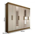 Guarda-roupa Casal Castlewood Com Espelho Master Nat/off Whit