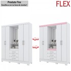 Guarda-roupa Casal Catedral 4 Portas 3 Gavetas Flex Branco/ro