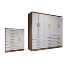 Guarda-roupa Casal Catedral 6 Portas 12 Gavetas E Cômoda 1 Po