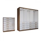 Guarda-roupa Casal Catedral 6 Portas 12 Gavetas E Cômoda 1 Po