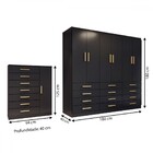 Guarda-roupa Casal Catedral 6 Portas 12 Gavetas E Cômoda 1 Po