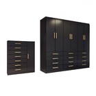 Guarda-roupa Casal Catedral 6 Portas 12 Gavetas E Cômoda 1 Po