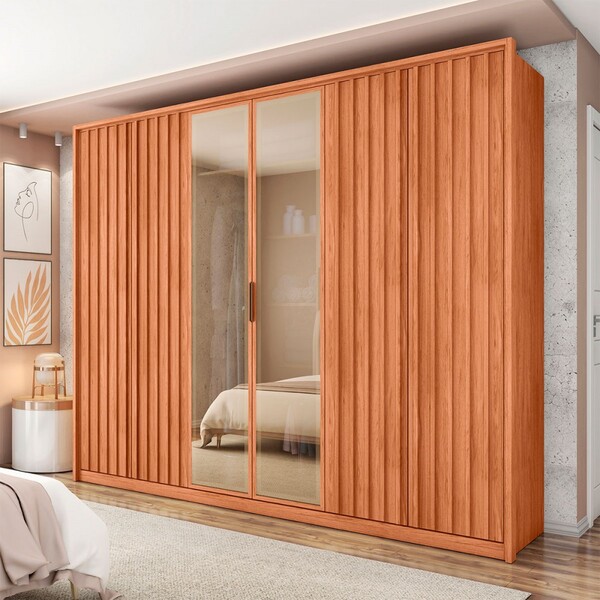 Guarda-roupa Casal Centurium 6 Portas 6 Gavetas Freijo - Caem