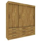 Guarda Roupa Casal Chicago 3 Portas De Correr 9 Gavetas Tcil